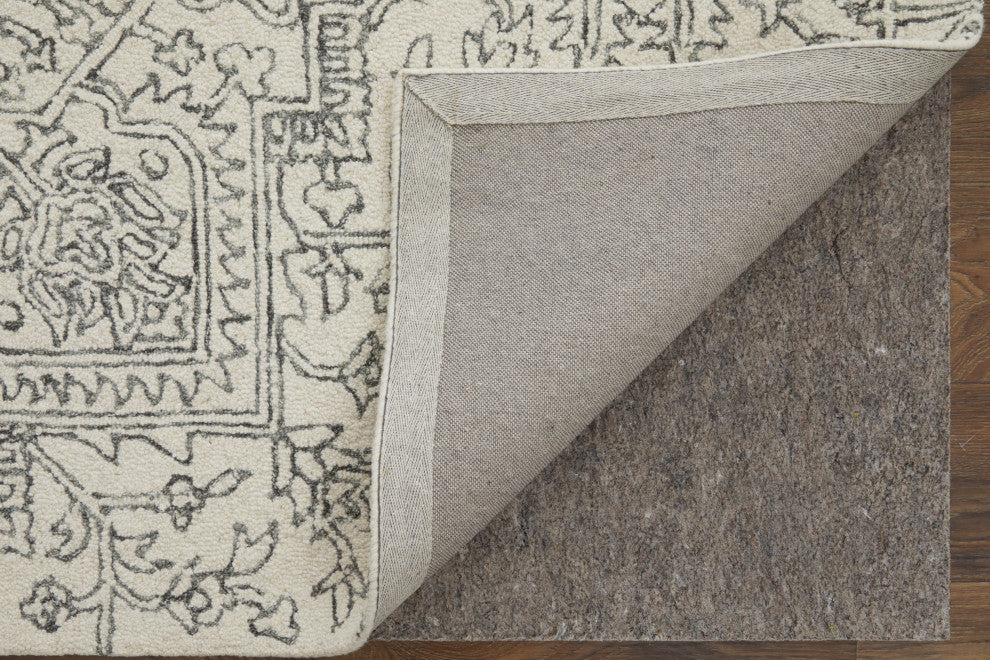 Natal R8778 Transitional/Vintage/Classic Rug, Ivory/Charcoal, 12'x15'