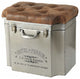 Turfted Traveler Steamer Trunk, Storage Ottoman