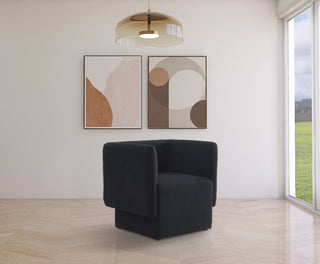 Vera Boucle Fabric Upholstered Accent Chair, Black