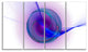 Abstract Blue Fractal Design, Abstract Canvas Art Print, 48"x28", 4 Panels