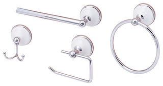 Brighton Bath Set in Polished Chrome with White Porcelain