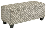 Kiki Upholstered Storage Ottoman, Gray