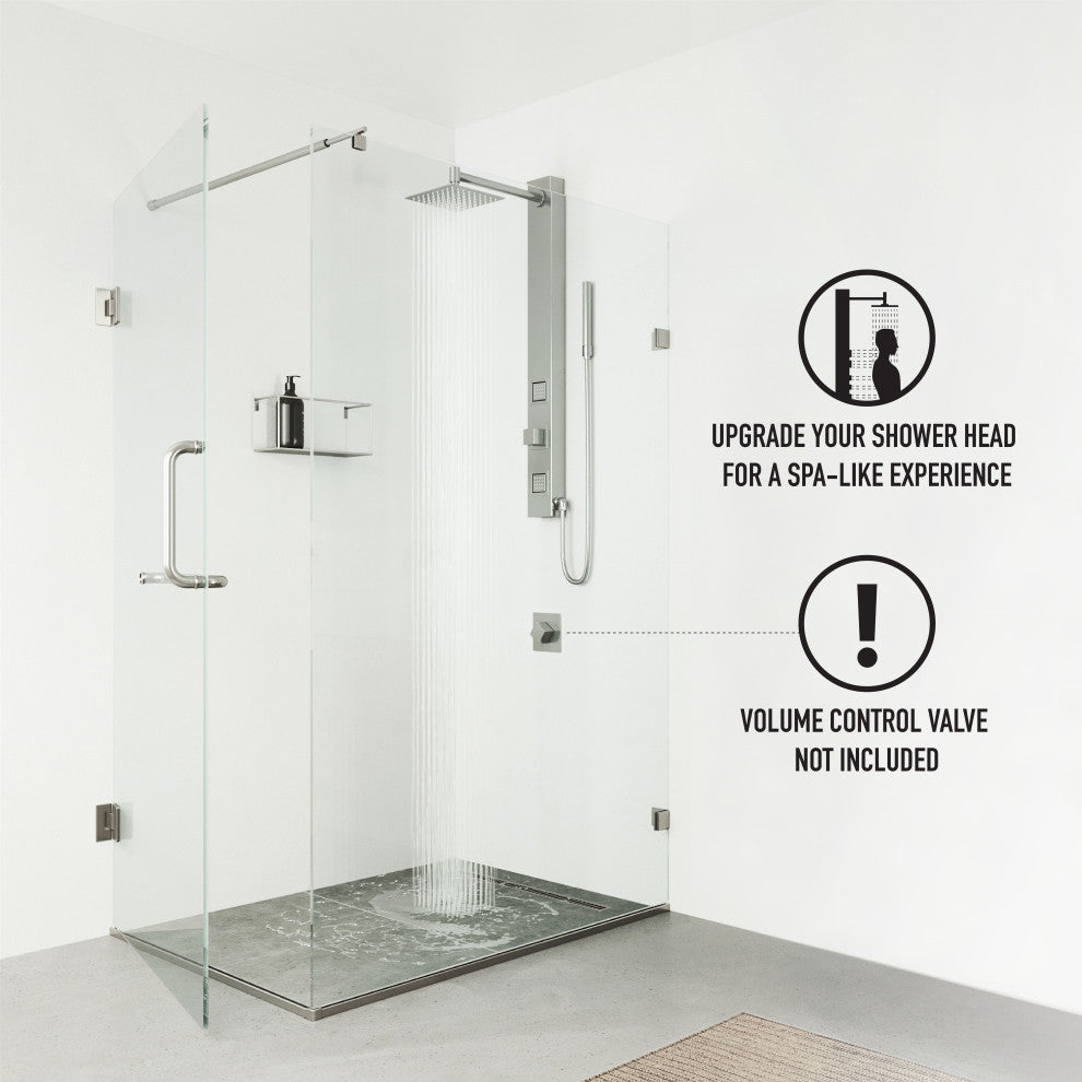 Orchid 39" H x 4" W 2-Jet Retro Shower Panel with Square Shower Head, Stainless Steel