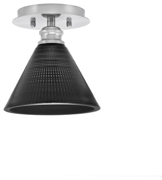 Edge 1 Light Semi-Flush, Brushed Nickel Finish, 7" Black Matrix Glass