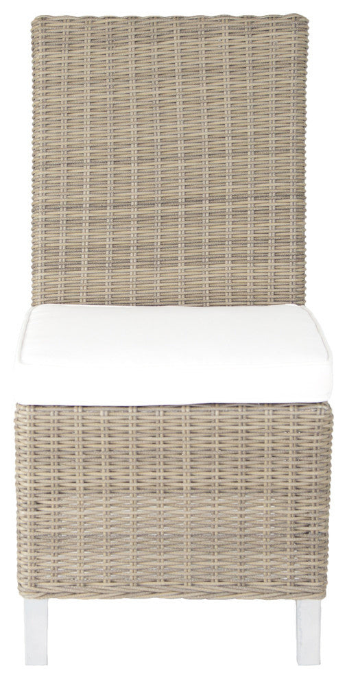 Palisades Dining Side Chair With Sunbrella Cushion, Palisades Gray, Canvas Buttercup