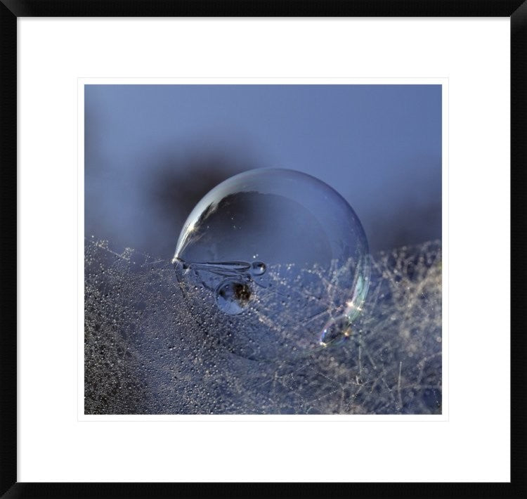 "Blue Bubble Morning" Framed Digital Print by Kent Mathiesen, 24x22"