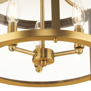 Gilliam Collection 13" Three-Light Vintage Brass Semi-Flush Mount
