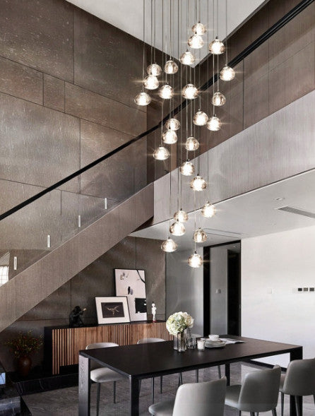 Hanging Modern Crystal Lamp for Staircase, 18 Lights