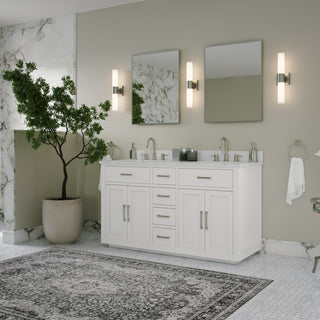 The Wyatt Bathroom Vanity, White, 60", Double Sink, Freestanding