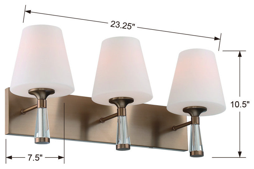 Ramsey 3 Light Vibrant Gold Bathroom Vanity