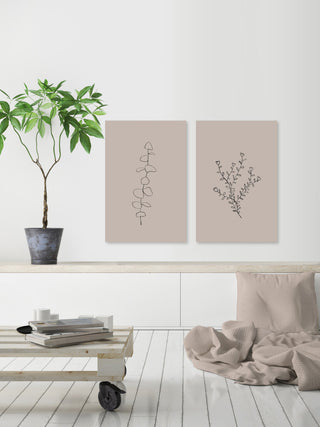 Seamless Leaves Diptych, 2-Piece Set, 8x12 Panels