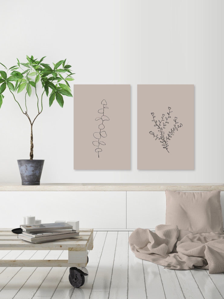 Seamless Leaves Diptych, 2-Piece Set, 8x12 Panels