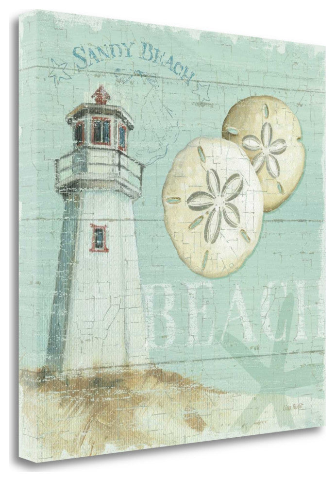 20" Sandy Beach Lighthouse Giclee Print on Gallery Wrap Canvas Wall Art
