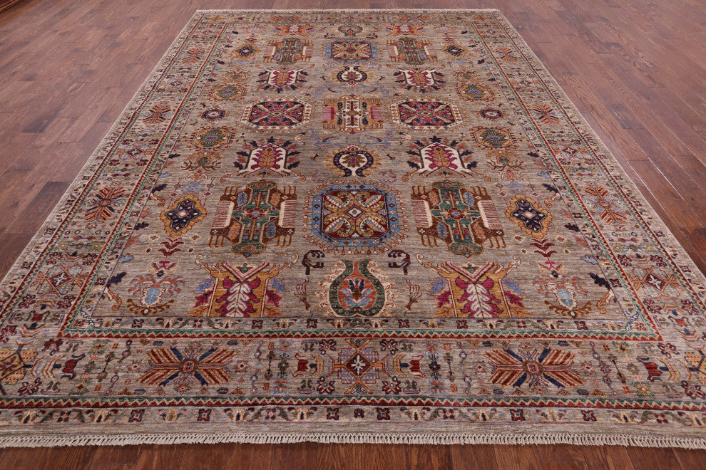 9' 0" X 11' 10" Persian Tabriz Handmade Wool Rug Q7662