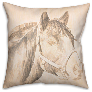 Black And White Horse 3 20"x20" Spun Poly Pillow
