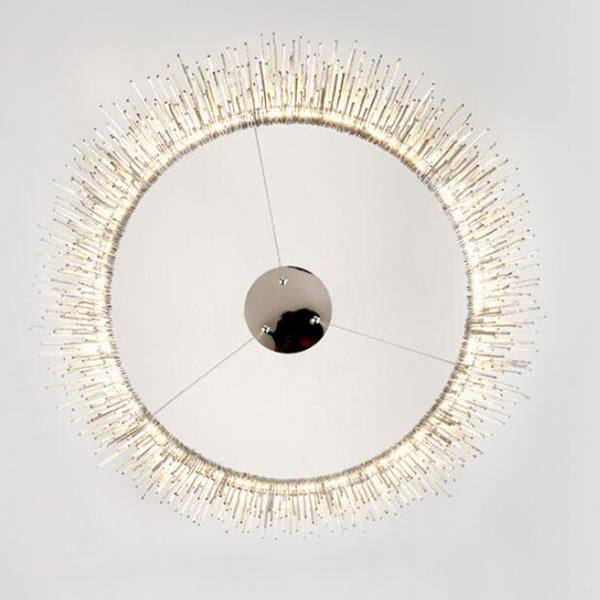 Cadena Stainless Steel Chain Tassel Chandelier, Diameter 24"