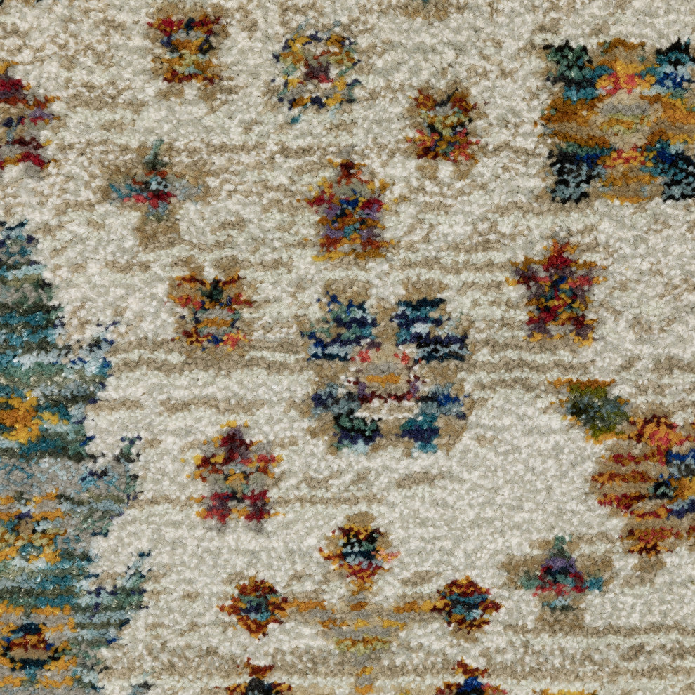 Adeline Ancient Traditions Ivory/Gold Area Rug Runner 2'3" x 8'