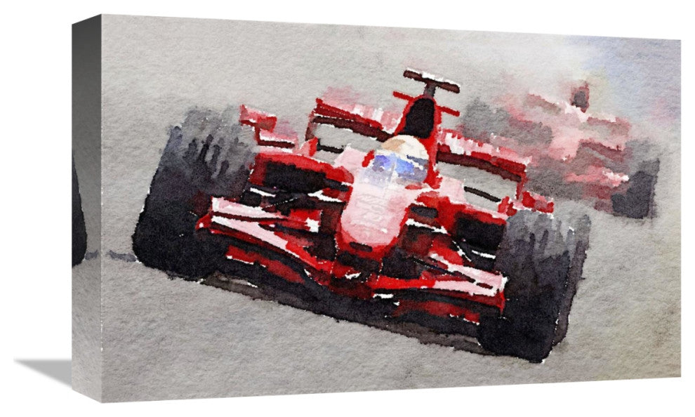 "Ferrari F1 Race Watercolor" Fine Art Print