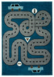 4' x 6' Navy Imaginative Racetrack Area Rug