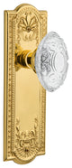 Meadows Plate Double Dummy Crystal Victorian Knob, Polished Brass, MEACVI