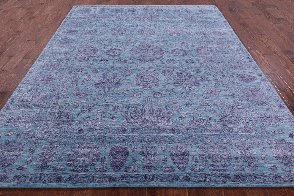 8' 1" X 10' 2" Wool & Silk Persian Hand-Knotted Rug - Q15563