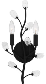 Quoizel HEI8709 Heiress 2 Light 18" Tall Wall Sconce - Matte Black