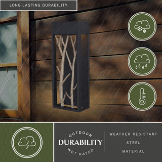 Ocala 6"W LED Outdoor Wall Light Textured Black with Poplar