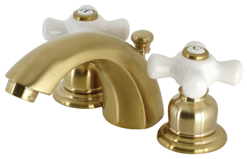 Kingston Brass Victorian Widespread Bathroom Faucet, Brushed Brass