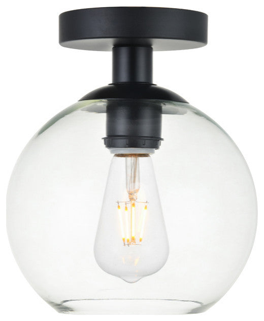 Elegant Baxter 1-Light Black Flush Mount