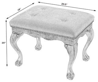 Butler Specialty Company, Ashford Upholstered 25.5"W Vanity Stool, Gray