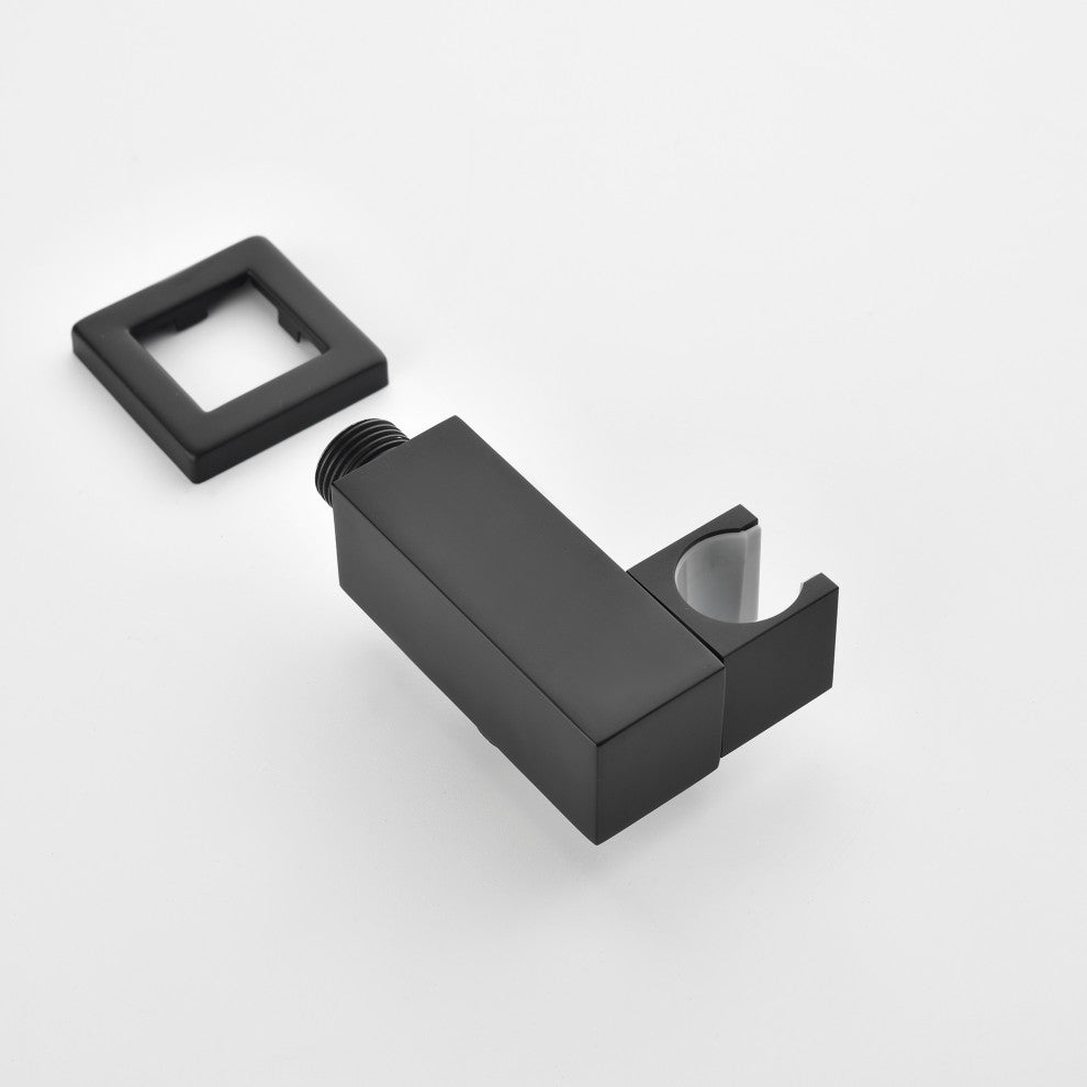 Wellfor Handheld Combo Set, Waterfall Tub Spout and Valve, Matte Black