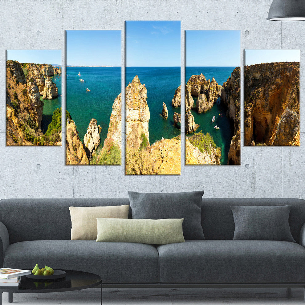 "High Cloudy Mountains Panorama" Oversized Beach Wall Art, 5 Panels, 60"x32"