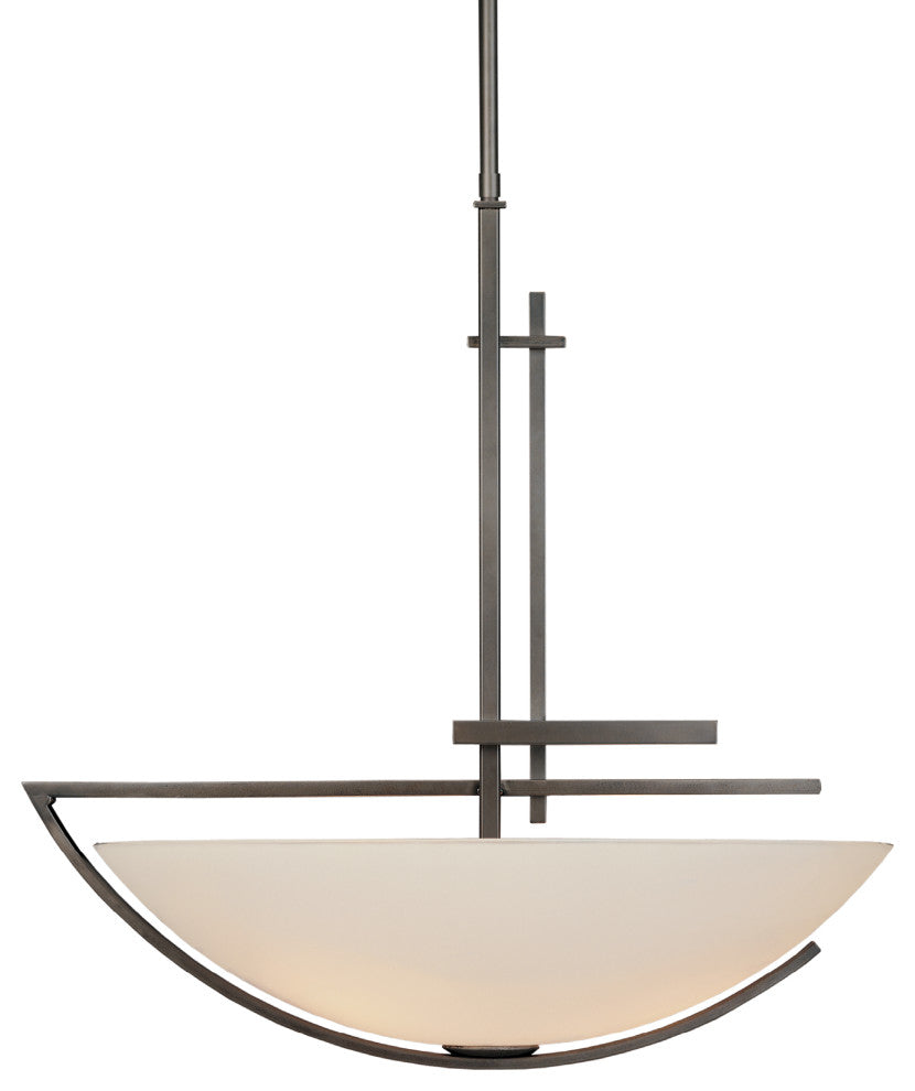 Ondrian Pendant, Dark Smoke Finish, Sand Glass
