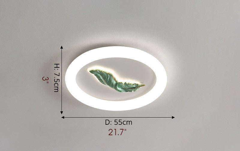 Herve | Modern Round LED Ceiling Light, Green