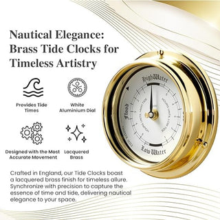 Traditional Northern Hemisphere Solid Brass Moon Phase Clock - Handcrafted