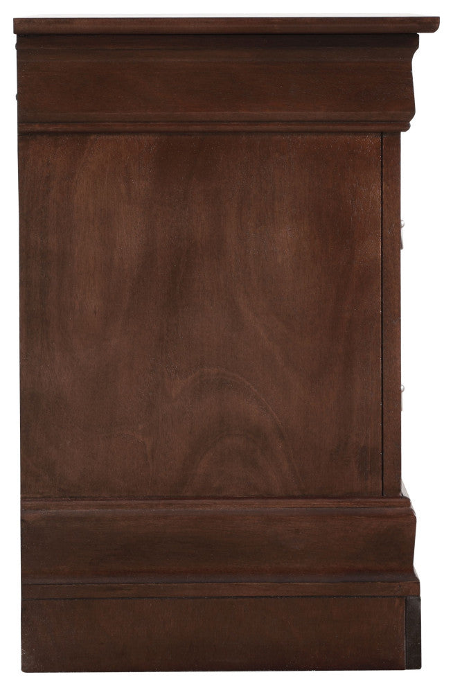 Louis Phillipe 2-Drawer Nightstand, Cappuccino