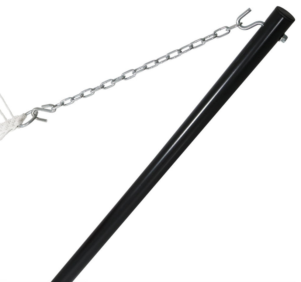 Sunnydaze 2-Person Quilted Spreader Bar Hammock and 12' Stand, Red Stripe