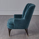 Dragonfly Aqua Blue Velvet Arm Chair Channel Back Tufted Mid Century Wood Brass