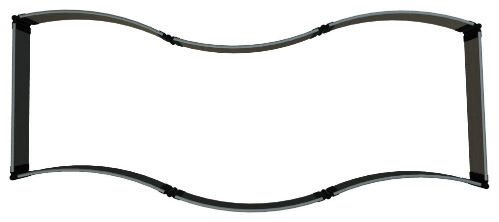 Weathered Wood 'Lazy Curve' - 4' X 12' X 5.5" Raised Garden Bed - 1" Profile