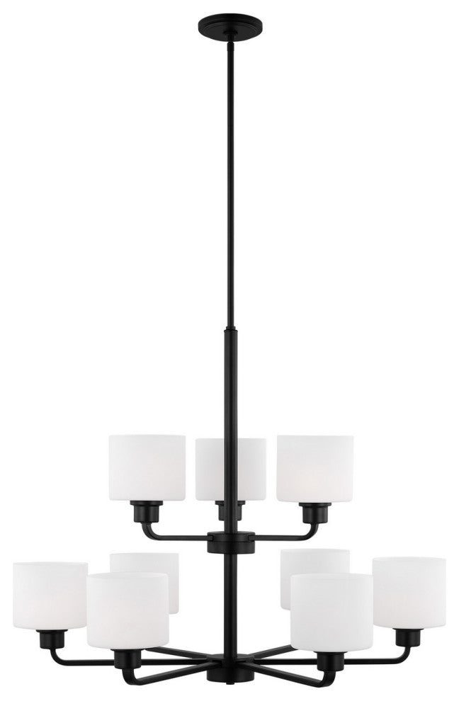 Canfield 9-Light Chandelier, Midnight Black