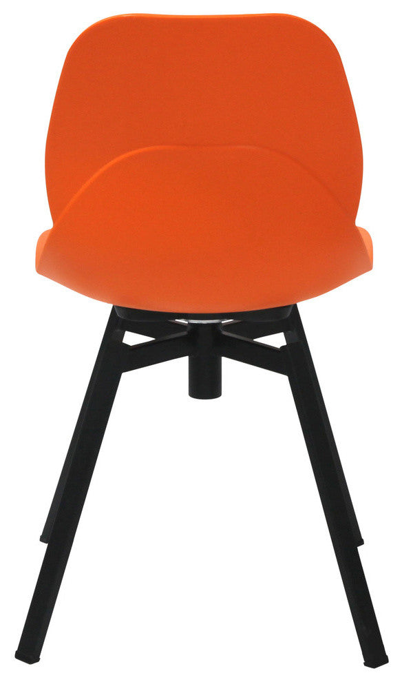Joy Series Shell Side Swivel Chairs With Metal Leg, Set of 2, Orange