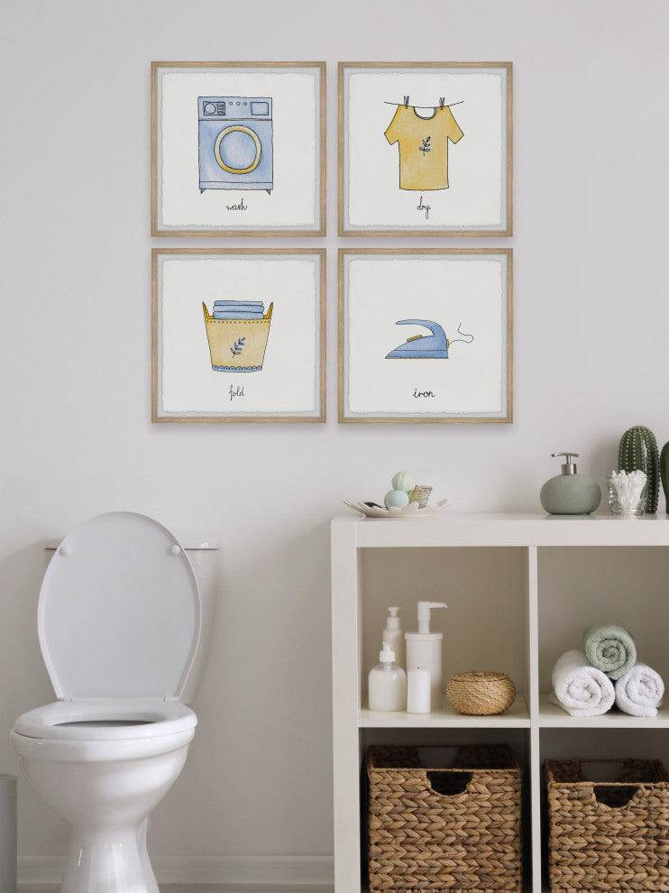Laundry Services Quadriptych, 4-Piece Set, 12x12 Panels