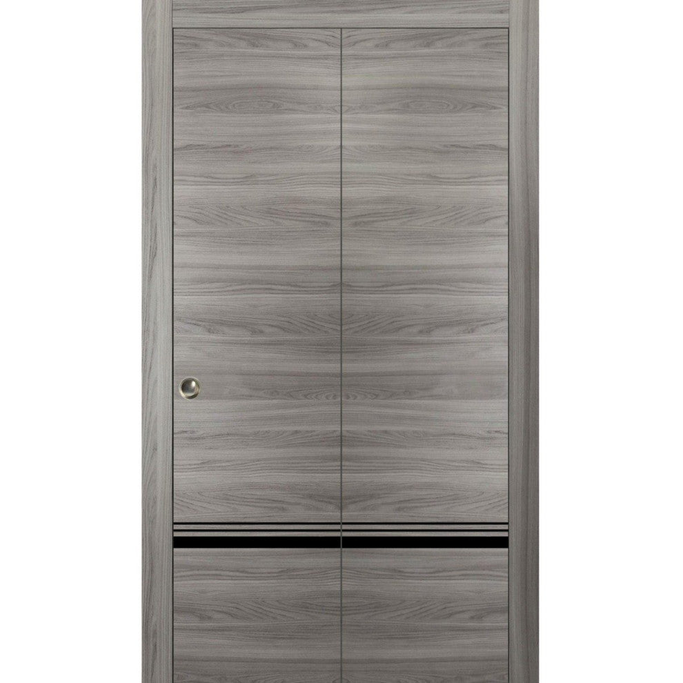 Bi-fold Doors 48 x 80 | Planum 0012 Grey Matte with  | Sturdy Tracks