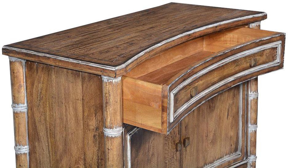 Chest of Drawers Ashton Bamboo Wood Swedish Moss Rustic Pecan 1-Drawer