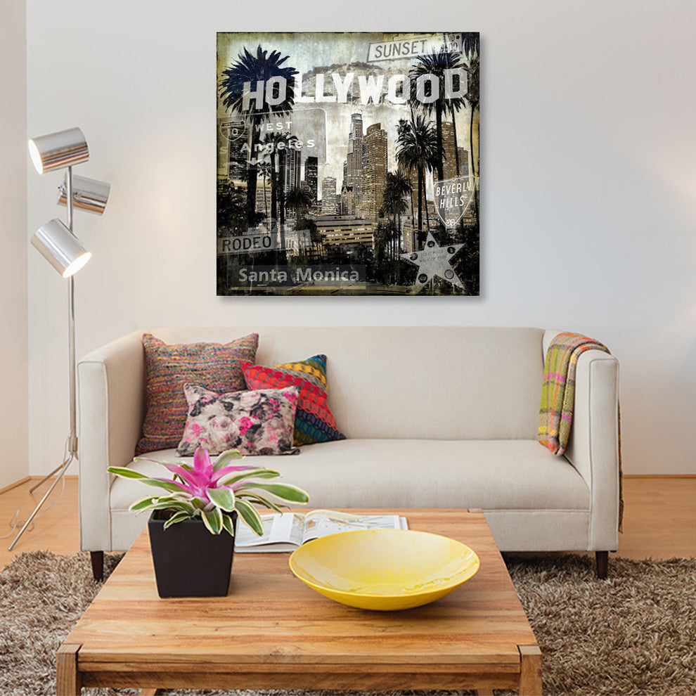 "Landmarks L.A." by Dylan Matthews, Canvas Print, 26"x26"