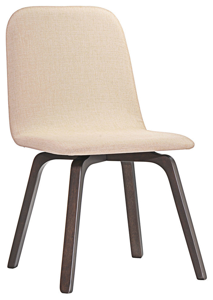 Modern Walnut Beige Assert Dining Side Chair