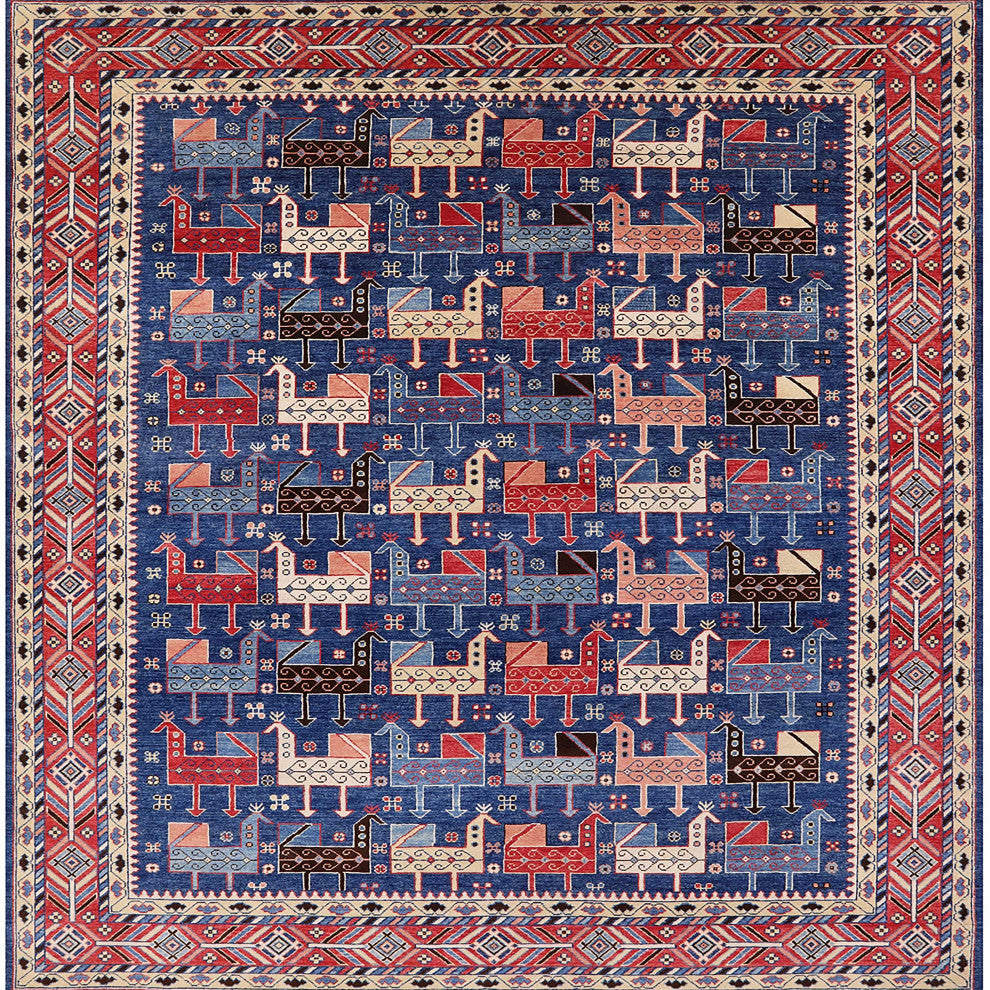 Ahgly Company Indoor Square Mid-Century Modern Area Rugs, 4' Square