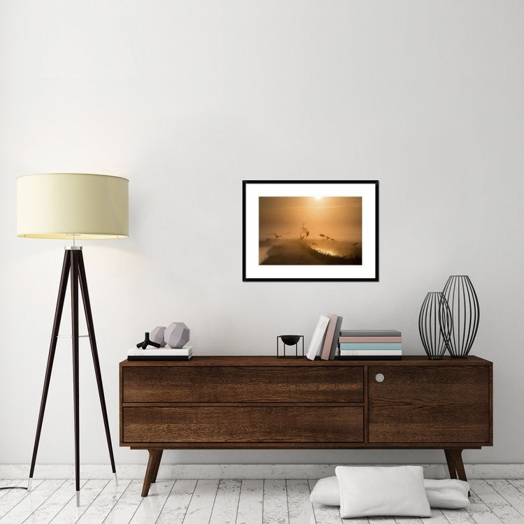 "Sunrise Flight" Framed Digital Print by Harm Klaverdijk, 32x24"