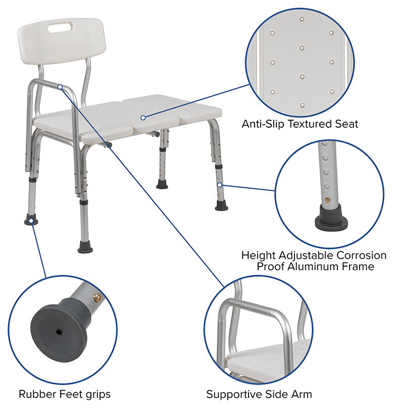 White Bath Transfer Bench