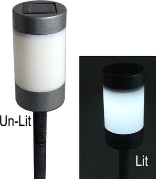 LED Solar Powered Stainless Steel Garden Light With Stake, 16", Black